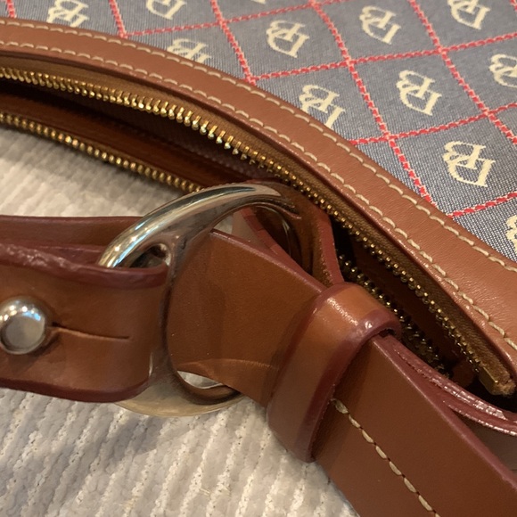 Dooney & Bourke Classic Hobo red, white, Blue, Canvas and Leather Purse - Picture 17 of 17